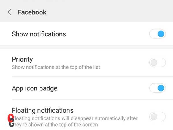 Facebook notifications