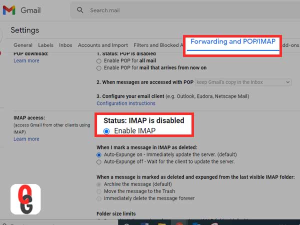 enable IMAP