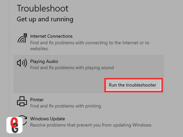 Run the Troubleshoote