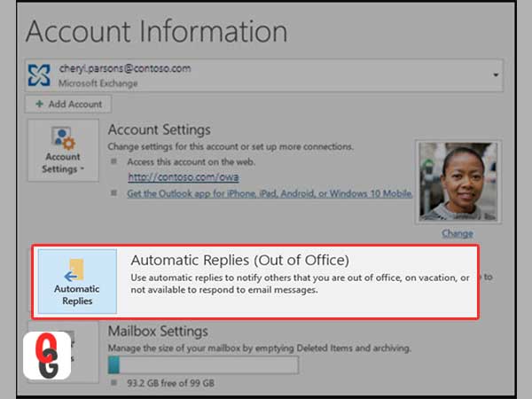 Create Out of Office Message using Automatic Replies (Out of Office) option.