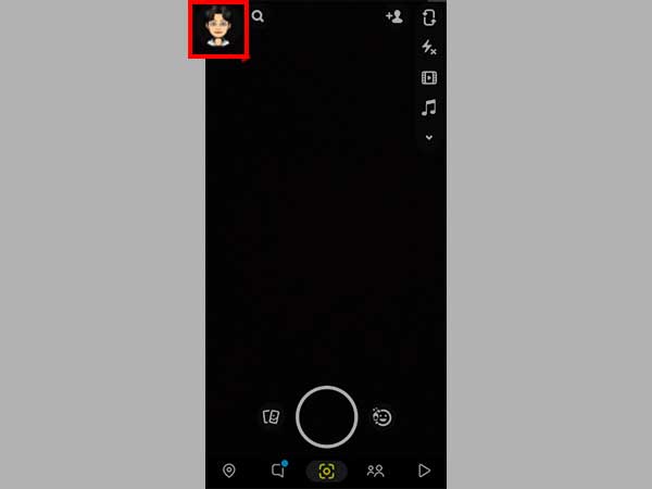 Tap on your ‘Avatar’ from the top left corner of the Snapchat app screen.