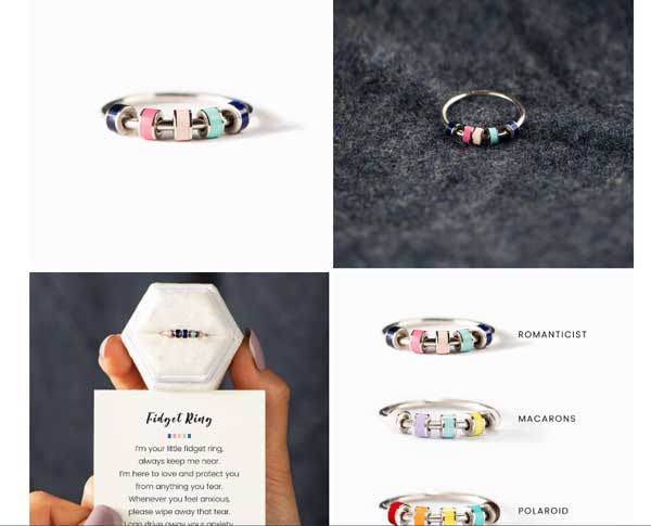 Spinning Enamel Fidget Anxiety Ring