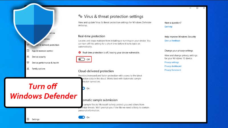 Turn off Windows Defender