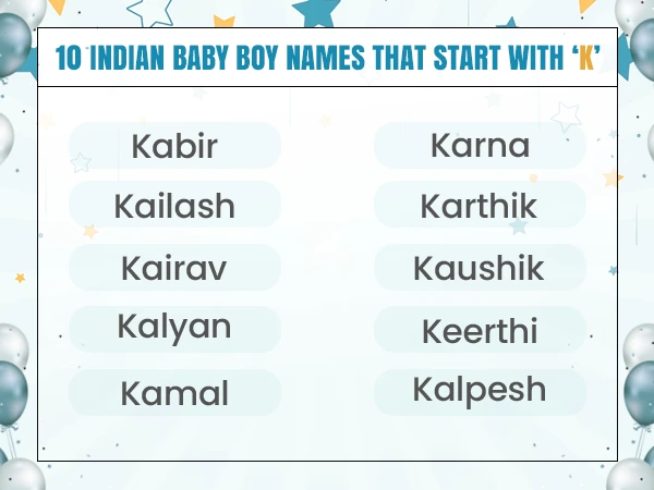 Indian Baby Boy Names that Start With K