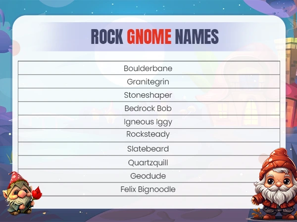 Rock Gnome Names