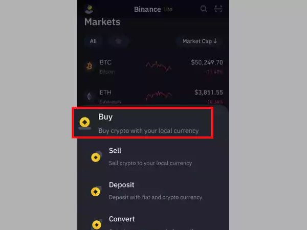 Buy BNB on Binance