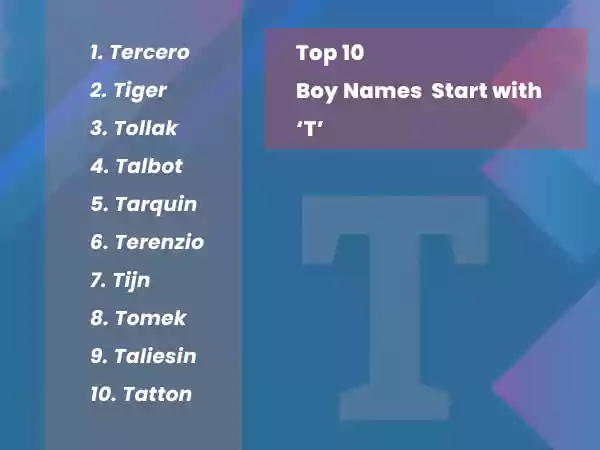 Boy name with t