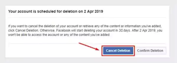 Cancel Deletion