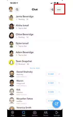 click on the three dots menus