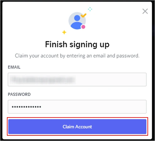 Click on the ‘Claim Account’ button