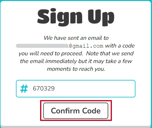 Confirm code