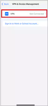 Disable VPN on iPhone