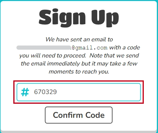 Enter the verification code