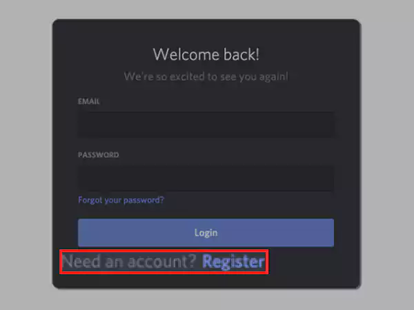 establishing a new account on Discord