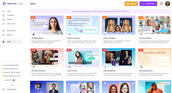 Extra Tools and Features of Vidnoz AI