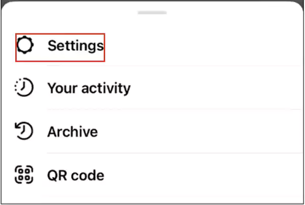From Instagram’s hamburger menu, tap on ‘Settings’ option