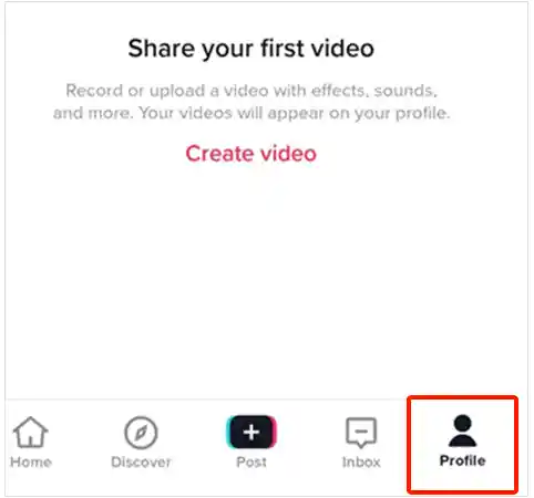 Go to your TikTok ‘Profile’ page.