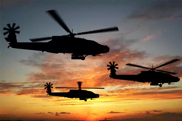 helichopter in sunset