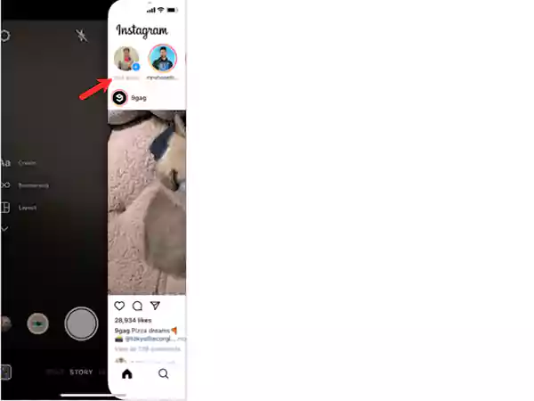 Instagram add story section