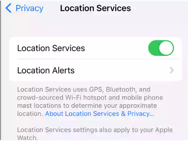 Location services on iPhone