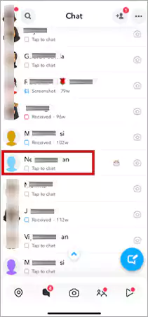 Open a chat on Snapchat with any of your friend