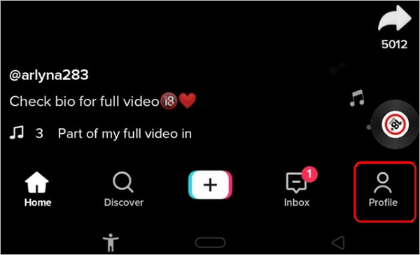 Open the TikTok app and tap on the ‘Profile’ button.