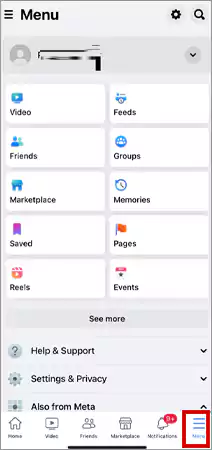 Open your Facebook Menu