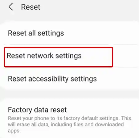 Reset Network Settings