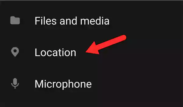 Select Location tab 