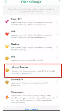 select on a friend emoji