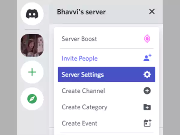 Server settings in Discord