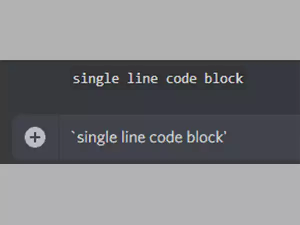 Single-line code block on Discord using 3 backticks