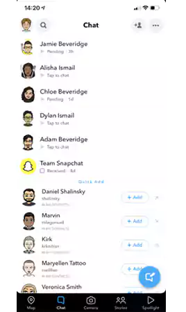 start snapchat
