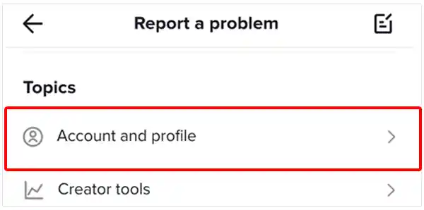 Tap on ‘Account and profile’ category under Topics.
