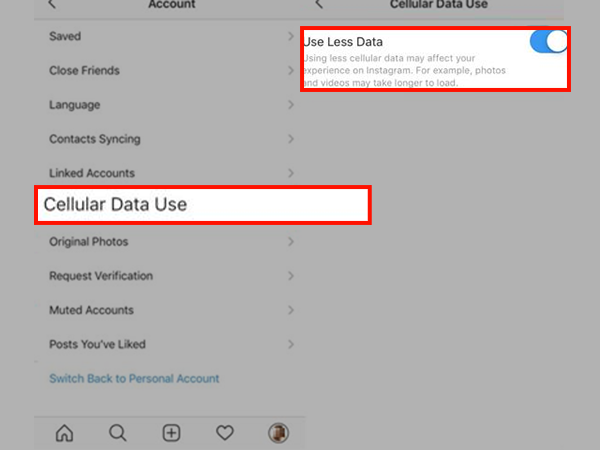 Tap on ‘Mobile/Cellular data usage’ to turn off ‘Use less data’ option and in turn, increase the limit.