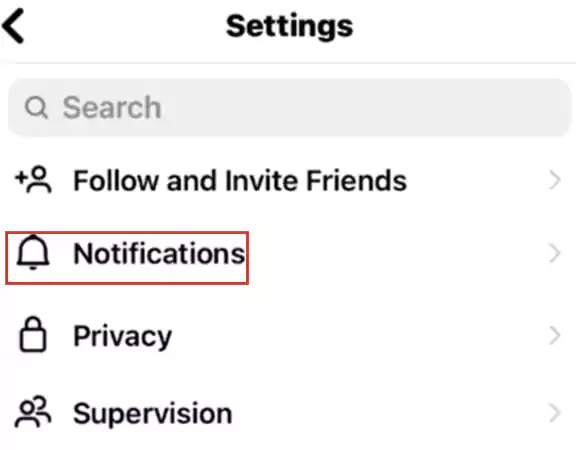 Tap on ‘Notifications’ option