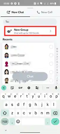 Tap on the ‘New Group’ option.