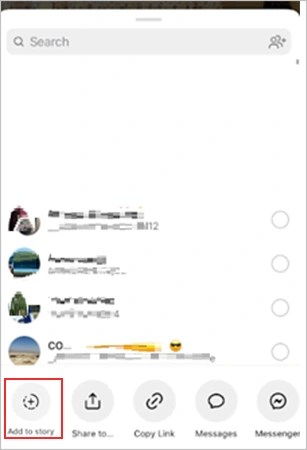 Tap on the “Add to story” option