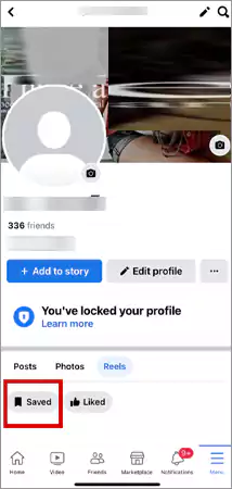 Tap on the Saved tab within the Reels section