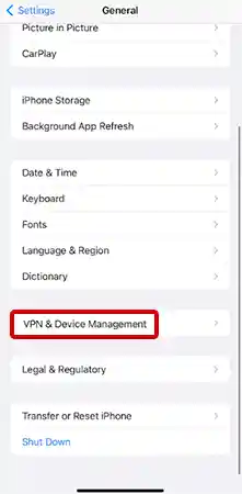 VPN & Device Management