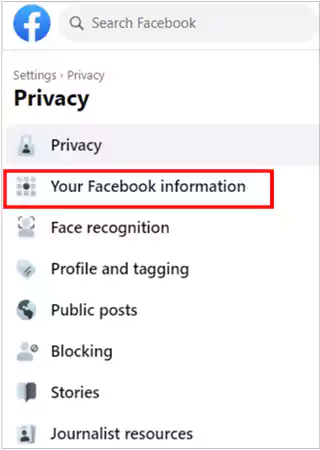 Your Facebook information